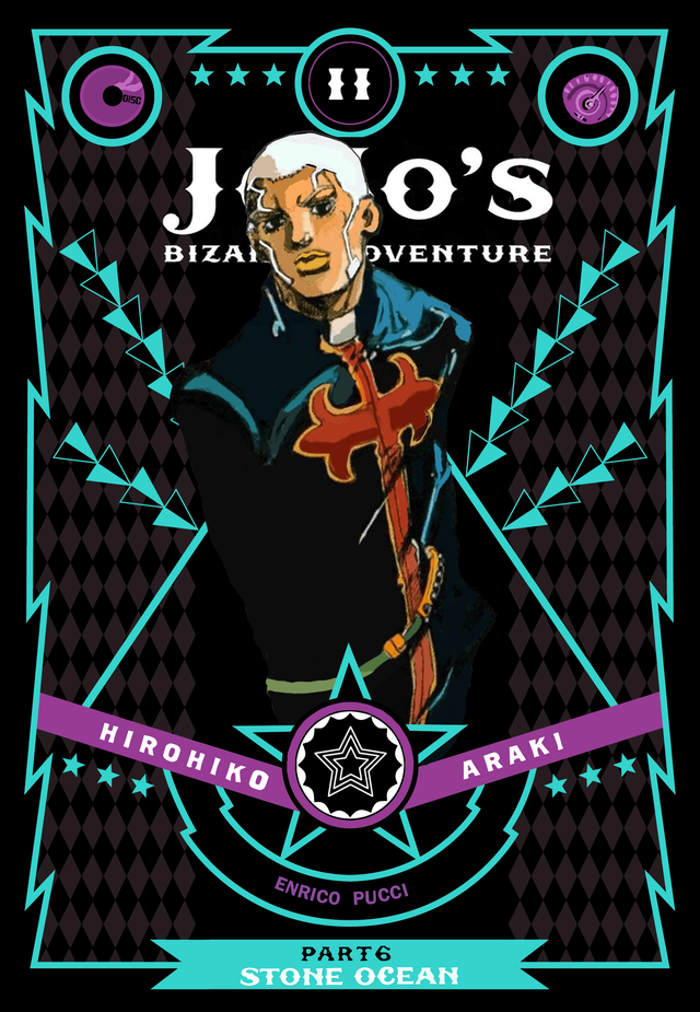 Jojo part 6 en een plaatje van Enrico pucci